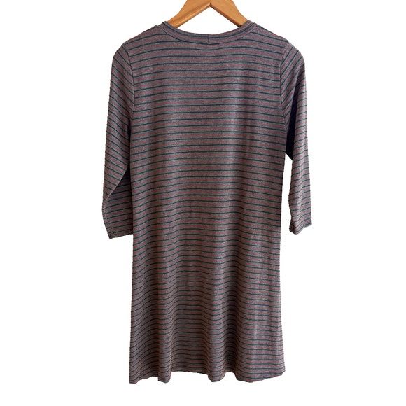 Striped 3/4 Sleeve Tunic Dress - Picture 4 of 5